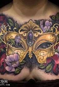 шарени цвет груди тетоважа узорак