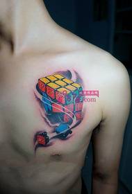 Tetris mellkasi tetoválás kép