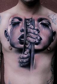un modello del tatuaggio di personalità del torace raccomandato Immagine