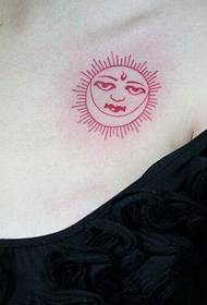 krása hrudníku slunce totem osobnost tetování 55025 - pěkně vypadající tisíce papírových jeřábových tetování na ženské hrudi