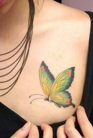 секси и убава тетоважа на градите за танцување, пеперутка тетоважа енциклопедија