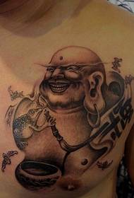 manlig bröst Nile Buddha tatueringsmönster