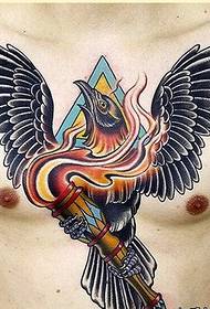preporučena slika dominirajući muški grudi tetovaža orao uzorak
