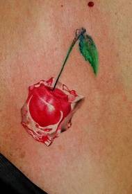 foto tatuaggio tatuaggio ciliegia color petto