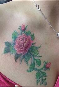 sexy femu chest kuti uone rose tattoo