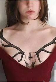 Personality pattern on the female chest