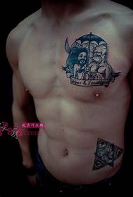 alternativa di petto uomo ritratto ritratto tatuaggio