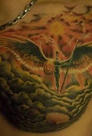 brystet ulike scener og temaet for engelen tatovering mønster stort bilde