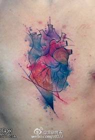 color ink human heart manuscript tattoo pattern  55655 - sexy part of the classic van Gogh tattoo pattern