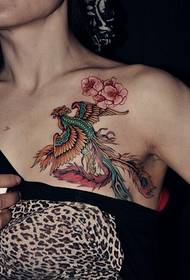 Dada wanita cantik api phoenix tatu