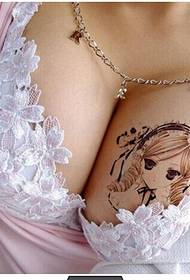 sexy girl no peito bela fresco cartoon menina tatuagem imagens