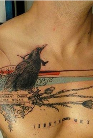 Dječaci na prsima tamne vrane ličnosti tetovaža