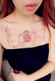 გოგონები გულმკერდის ლამაზი ლენტი tattoo ნიმუში Daquan