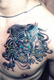 muški grudi hrabrih trupa uzorak tetovaža