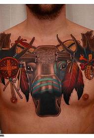 patrún tattoo bó ar an bhrollach