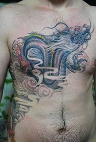 vyriškos juosmens krūtinės išvaizdos tatuiruotė „Panlong“