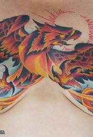 peito de patrón de tatuaje de Phoenix Fire atractivo