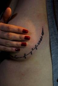sexy girl chest beautiful English music tattoo picture