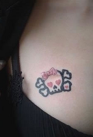 beautiful girl with a bow tattoo on the head 54954 - male chest super-dominant bee tattoo
