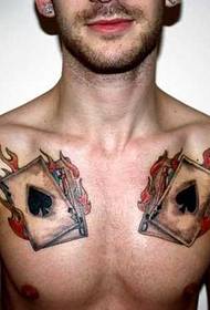 Krūtinės pokerio tatuiruotės modelis