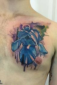 pola tato kembang bunga dada