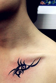 male chest creative totem eye tattoo