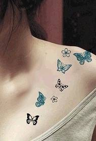 tatuu di ragazza color colore farfalla sexy tatuaggio