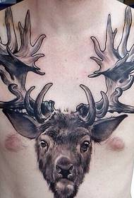 immagine di apprezzamento del modello del tatuaggio dei cervi di personalità del torace di moda