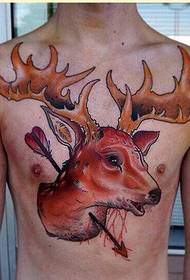 seksi otoriter göğüs antilop dövme deseni resim