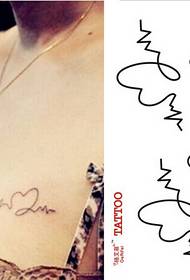 girl gjoks i bukur ECG model tatuazh i modelit