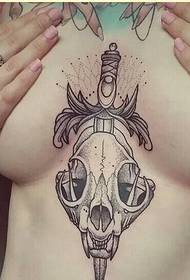 слика секси женског прса бодеж тетоважа