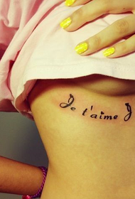 girls chest sexy French tattoo