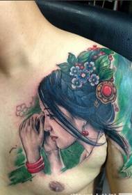 tatuatge de retrat de noia bonic de tones bonic tatuatge