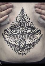 chest lotus tattoo pattern