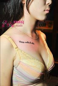 lille skønhed personlighed bryst engelsk tatovering billede