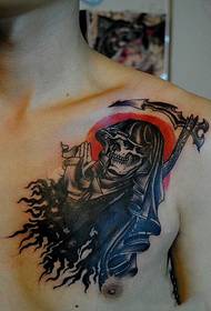 férfi mellkas európai és amerikai tetoválás tetoválás 55010-férfi mellkas Gong Gong nagy kés tetoválás