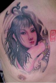 гърдите боядисани татуировка красота изображение