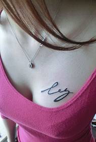 Beauty Sexy Chest English Letter Tattoo