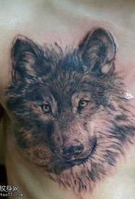 wzór tatuażu z głową wilka z chłodną klatką piersiową 55111 - wzór tatuażu klatki piersiowej słońce Sanskryt