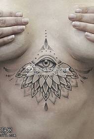 patró de tatuatge d’ulls de lotus sota el pit