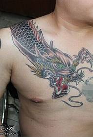 Modèle de tatouage de dragon chinois dominateur