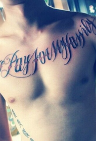 tatuaggio lettera inglese petto personalità semplice