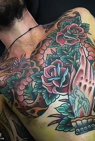 Hauv siab Rose tus loj nab tattoo qauv