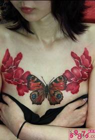 beleza peito flor borboleta tatuagem padrão imagens