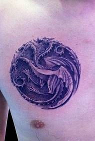 knaboj brusto klasika antikva ŝtona pterosaŭra tatuaje bildon