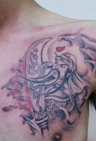 gizonezkoen bularra Gong Gong labana handi tatuaje bat