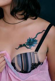 uzorak ljepote tetovaže cvijeta na lijevoj grudi 54609 - ljepota na prsima usana engleska riječ uzorak tetovaža