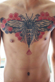 Чоловічі татуювання бджолиних супер грудей