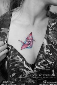 pattern ng red blessing paper crane tattoo