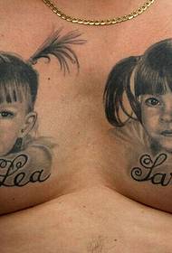 момчета гърдите само красиво момиче портрет татуировка снимка